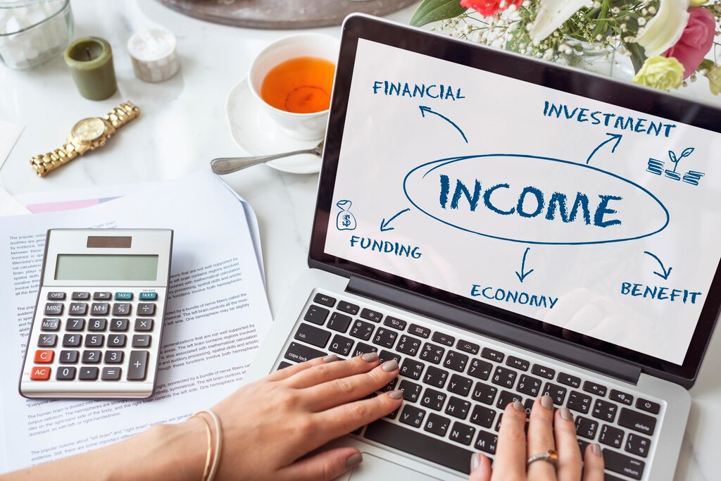 Financial income economic diagram money concept