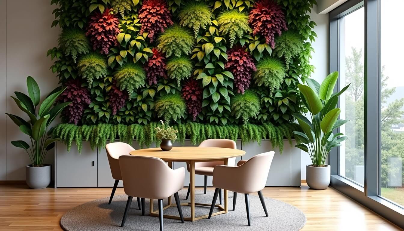 Office area with living walls