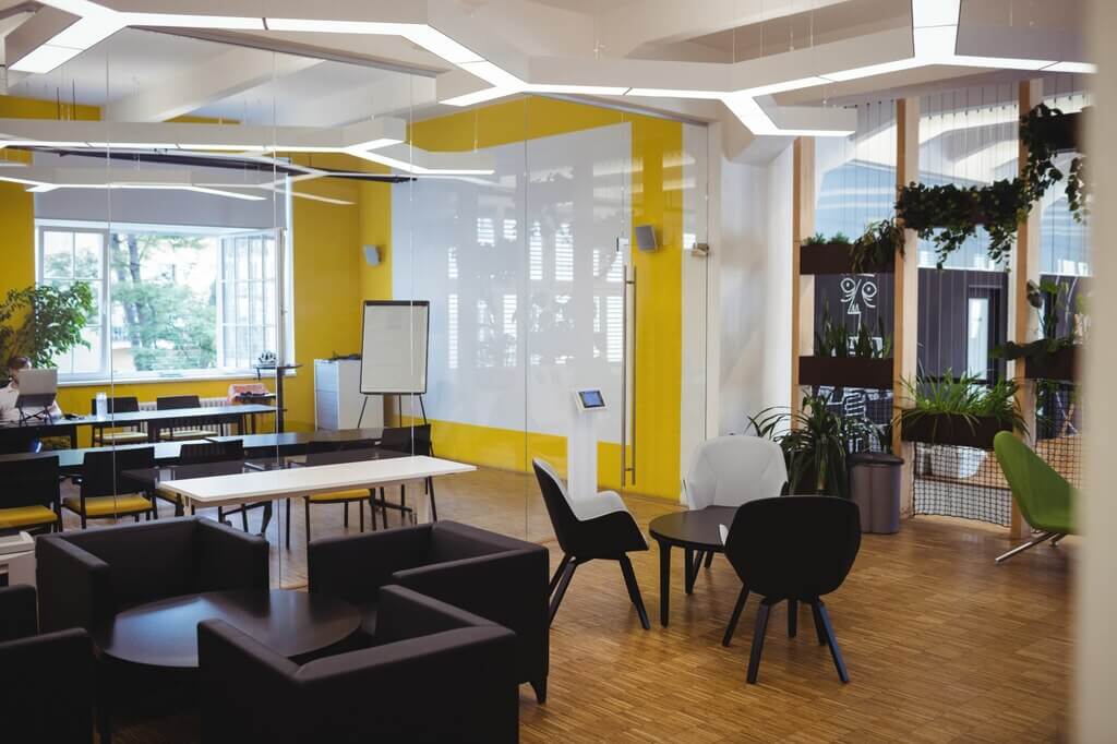 View modern office space deign
