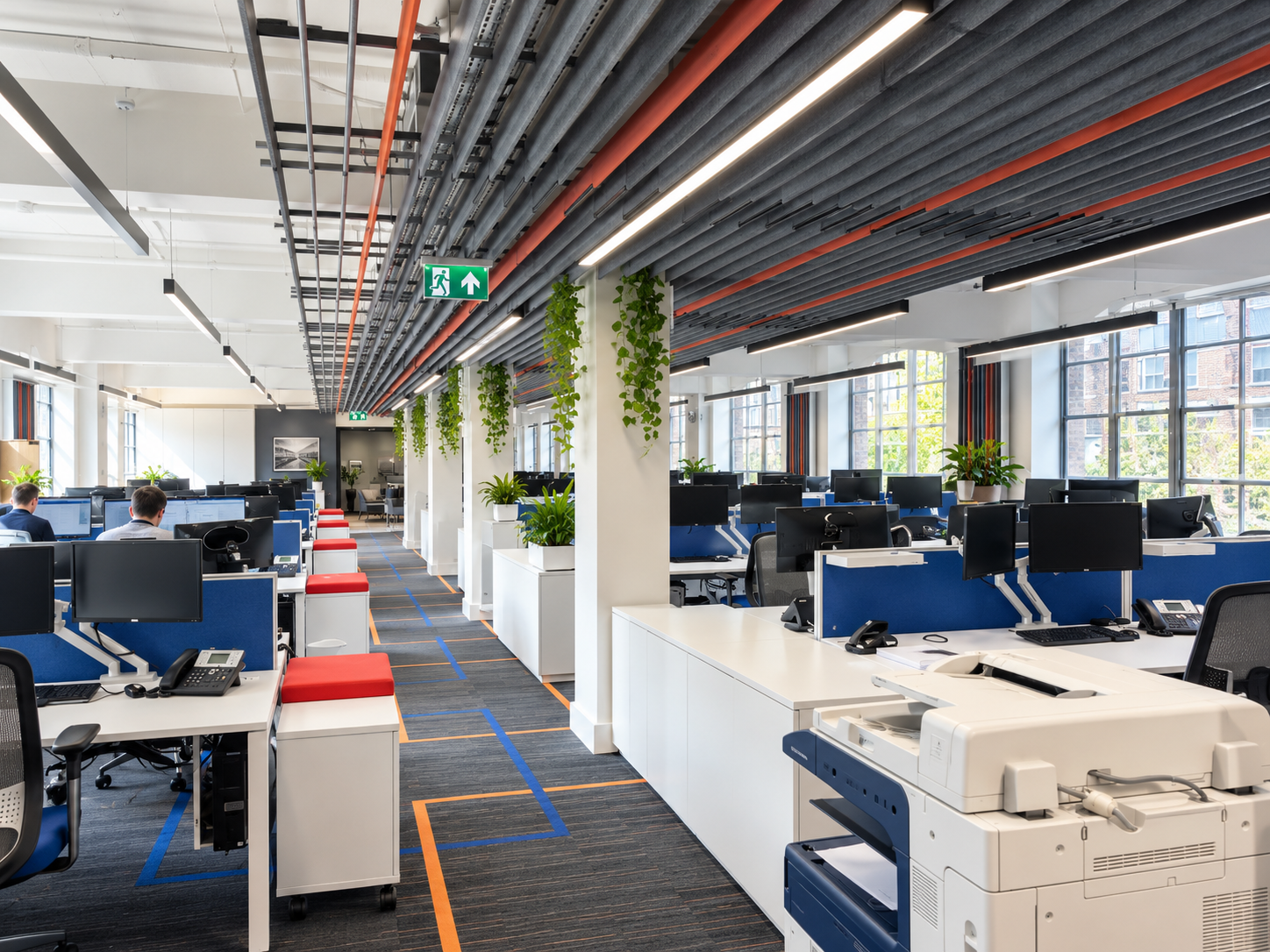 High density London office planned around collaboration zones.