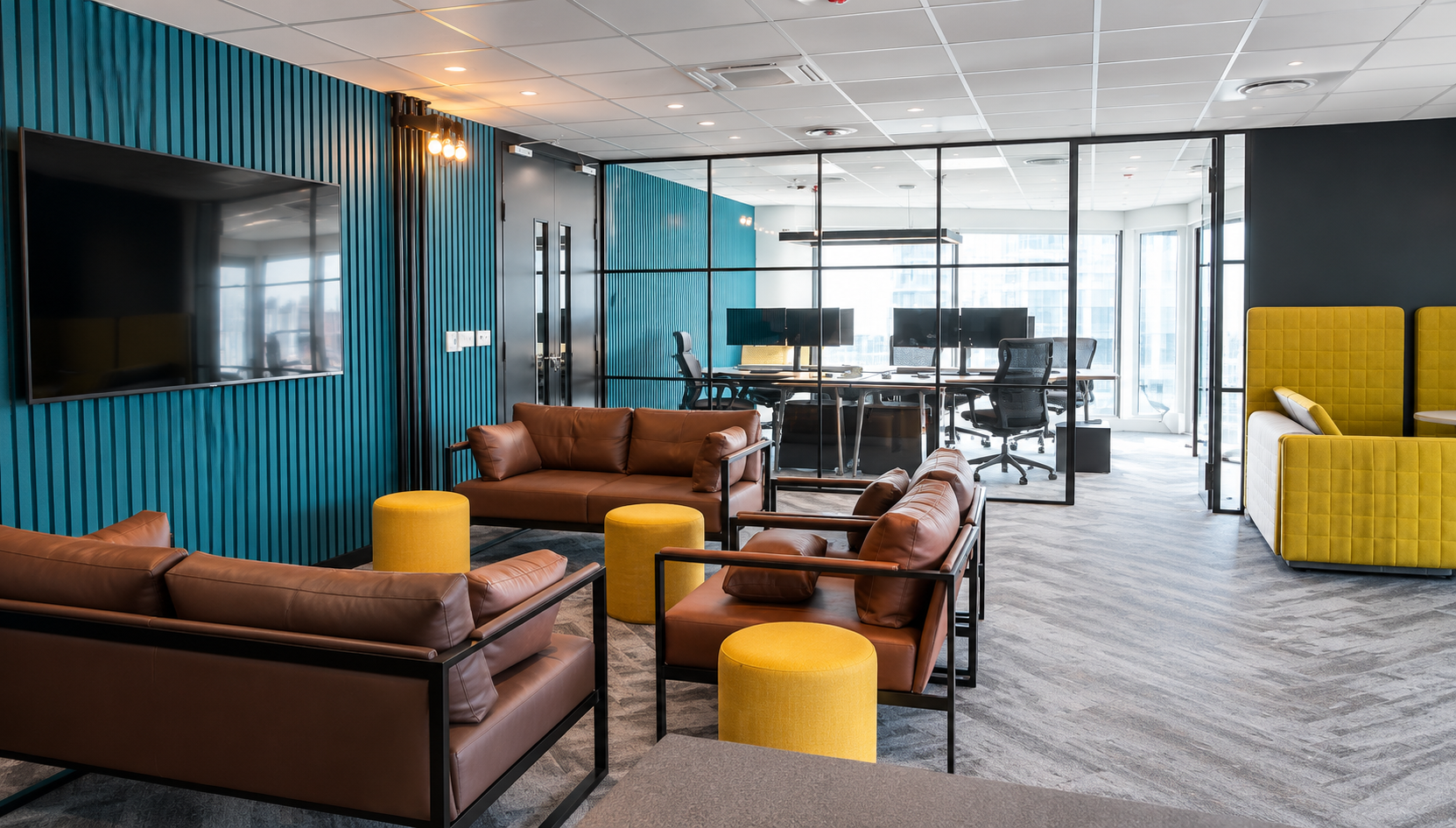 Completed Cat B+ office fit out in Stanmore.