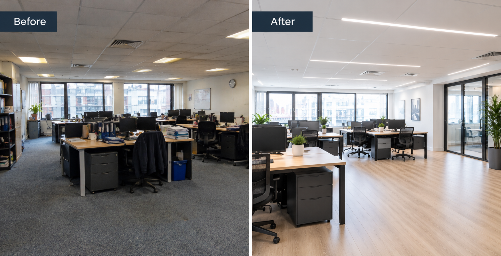 Office Renovation Before and After